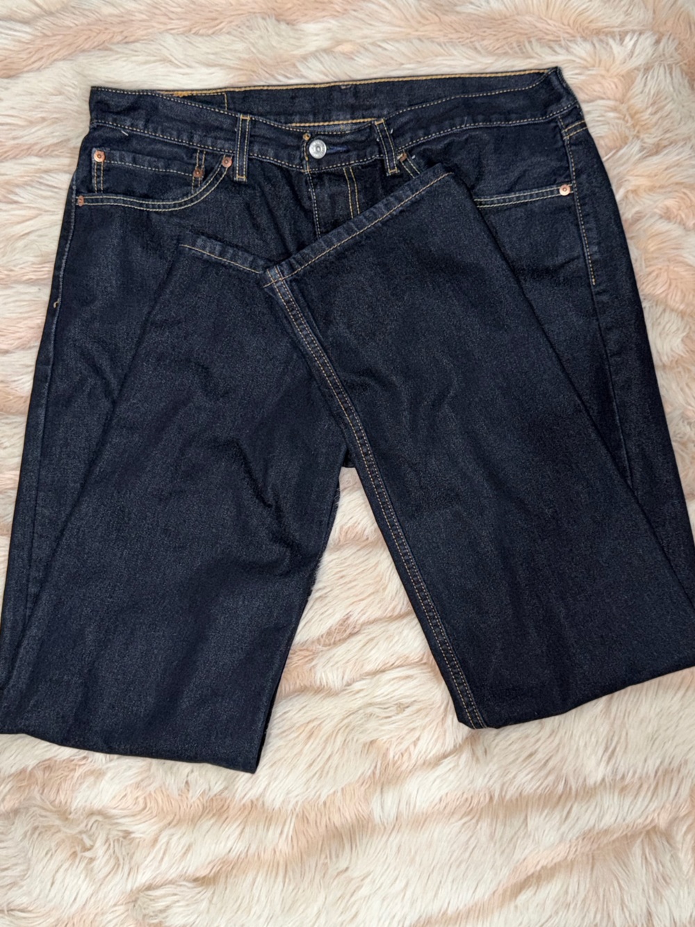 Levi's Men's Raw Dark Indigo Straight Jeans